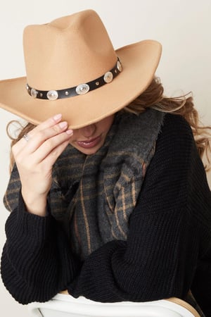 Fedora hat with cool details Green Polyester h5 Picture4